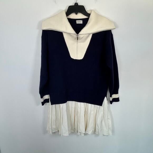 Maeve by Anthropologie Dresses & Skirts - Maeve Flat White Varsity Sweater Twofer Mini Dress, Sz MP